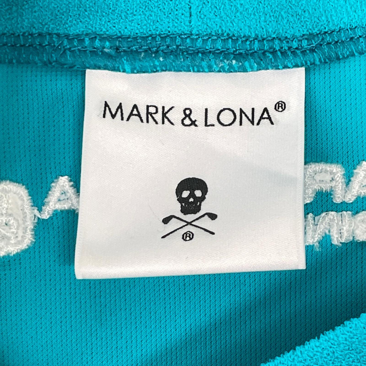 MARK&LONA Blue Ever ECONYL Mock Neck Tee Nylon Size 50