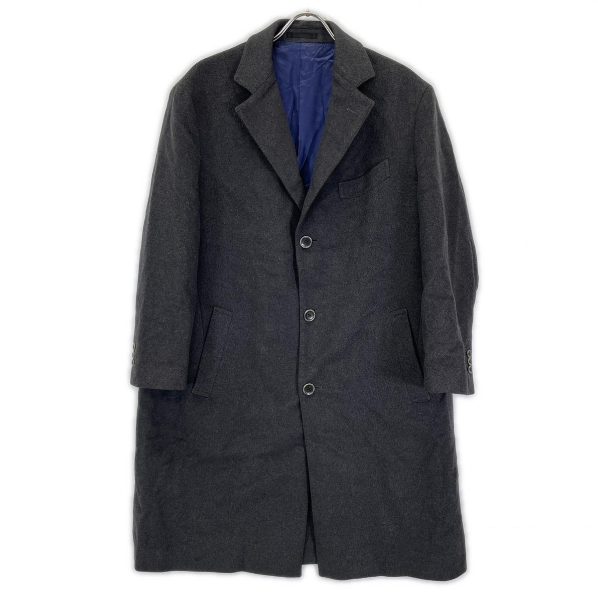 DIFFERENCE Charcoal Gray Cashmere Zegna Chester Coat Size 50