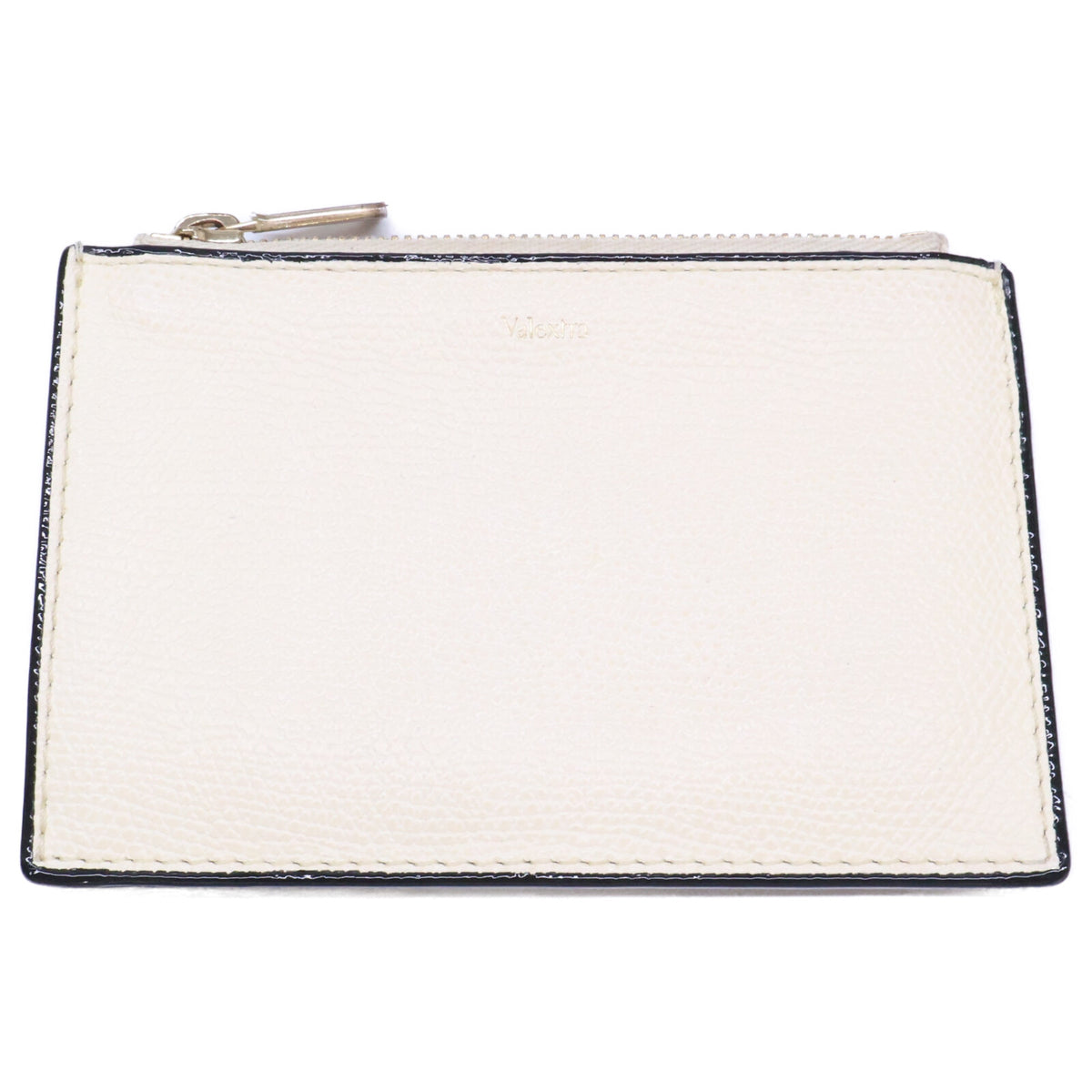 Valextra Card Holder 3CC with Zip White Coin Case Size ONE SIZE