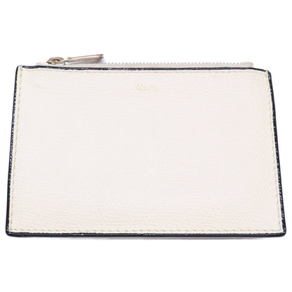 Valextra Card Holder 3CC with Zip White Coin Case Size ONE SIZE