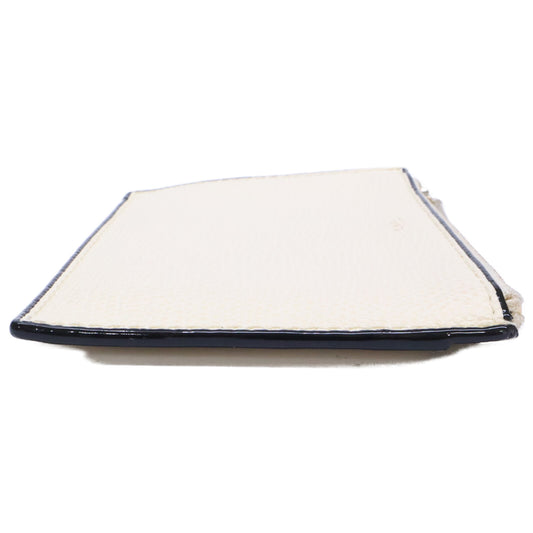 Valextra Card Holder 3CC with Zip White Coin Case