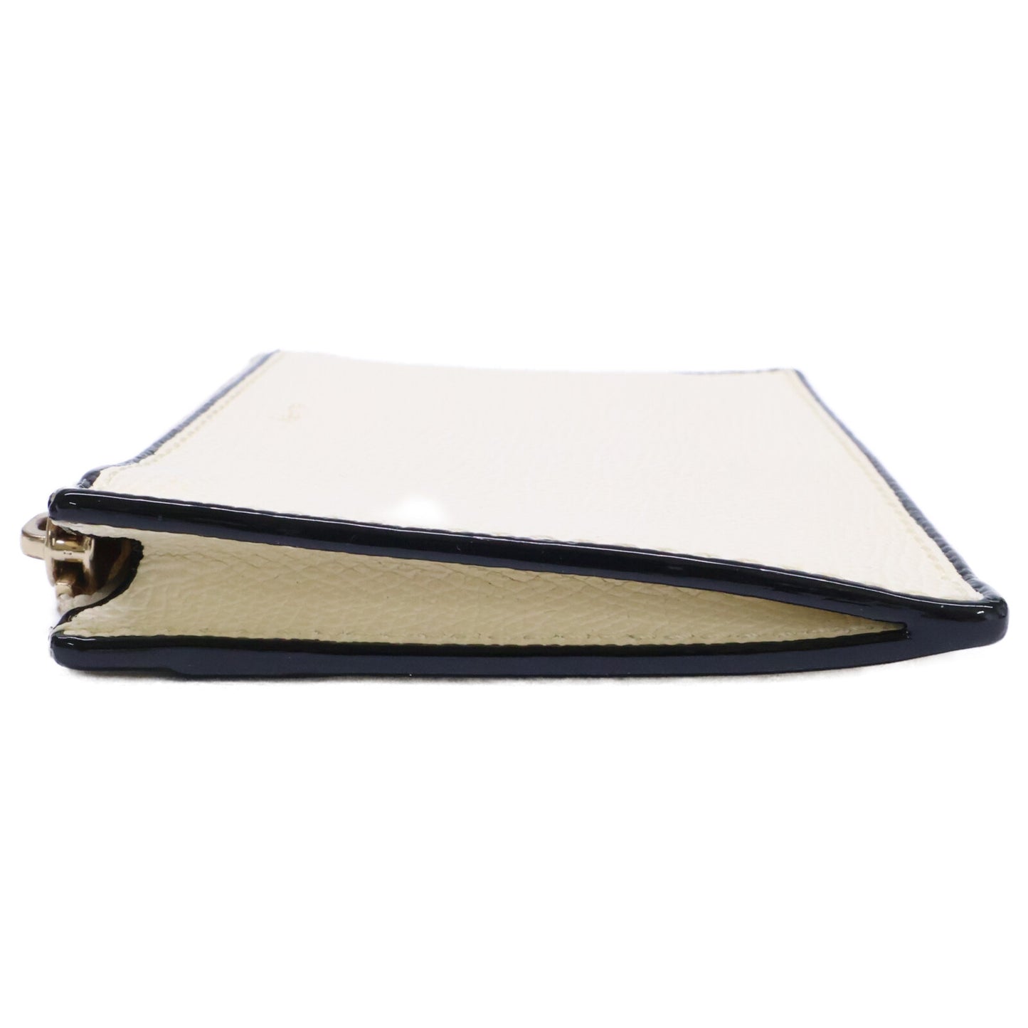 Valextra Card Holder 3CC with Zip White Coin Case Size ONE SIZE