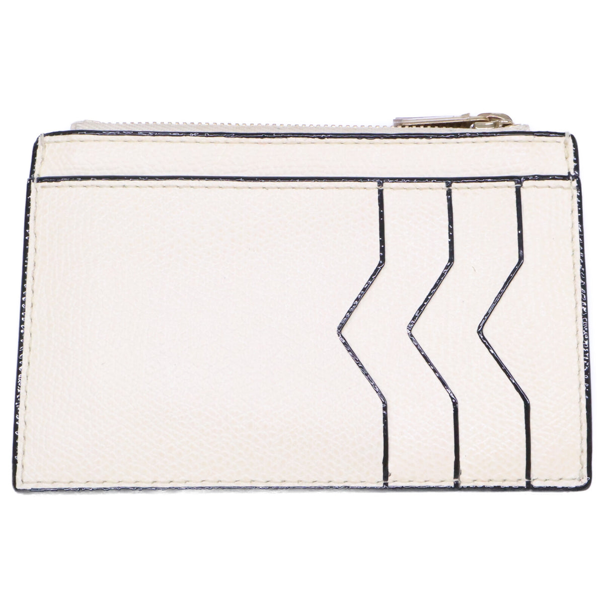 Valextra Card Holder 3CC with Zip White Coin Case Size ONE SIZE