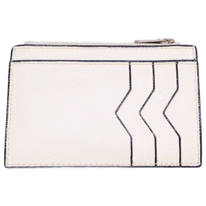 Valextra Card Holder 3CC with Zip White Coin Case Size ONE SIZE