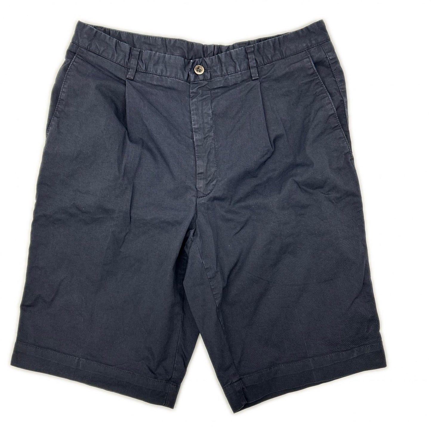 GERMANO Navy BEAMS F Cotton Gabardine 1-Pleat Shorts Size 46