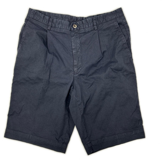 GERMANO Navy BEAMS F Cotton Gabardine 1-Pleat Shorts Size 46
