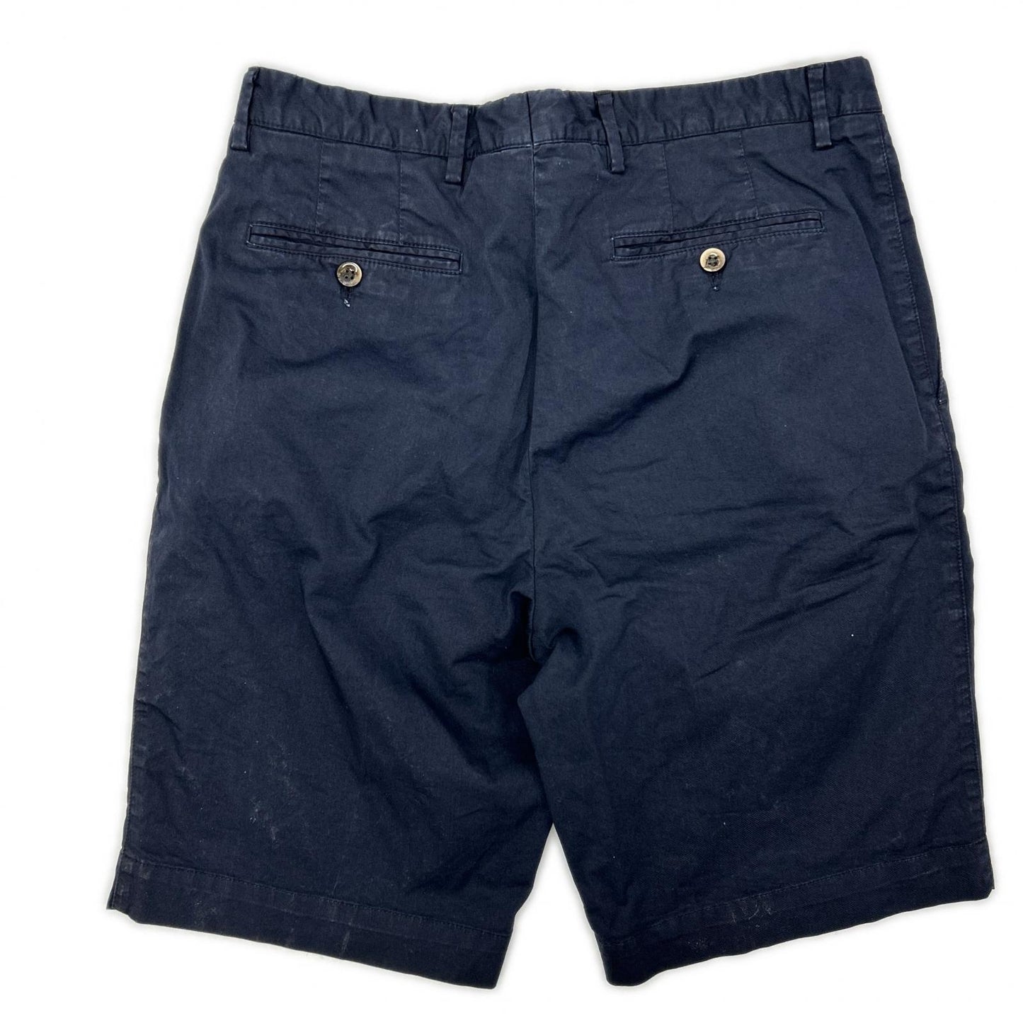 GERMANO Navy BEAMS F Cotton Gabardine 1-Pleat Shorts Size 46