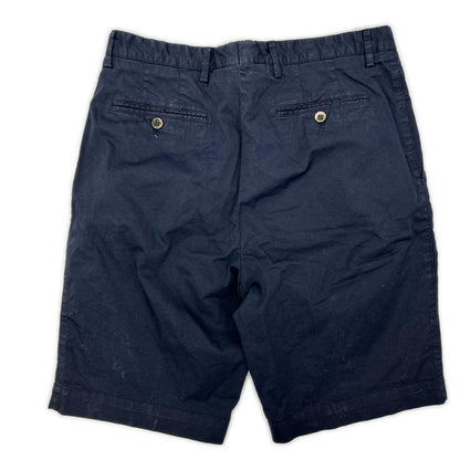 GERMANO Navy BEAMS F Cotton Gabardine 1-Pleat Shorts Size 46