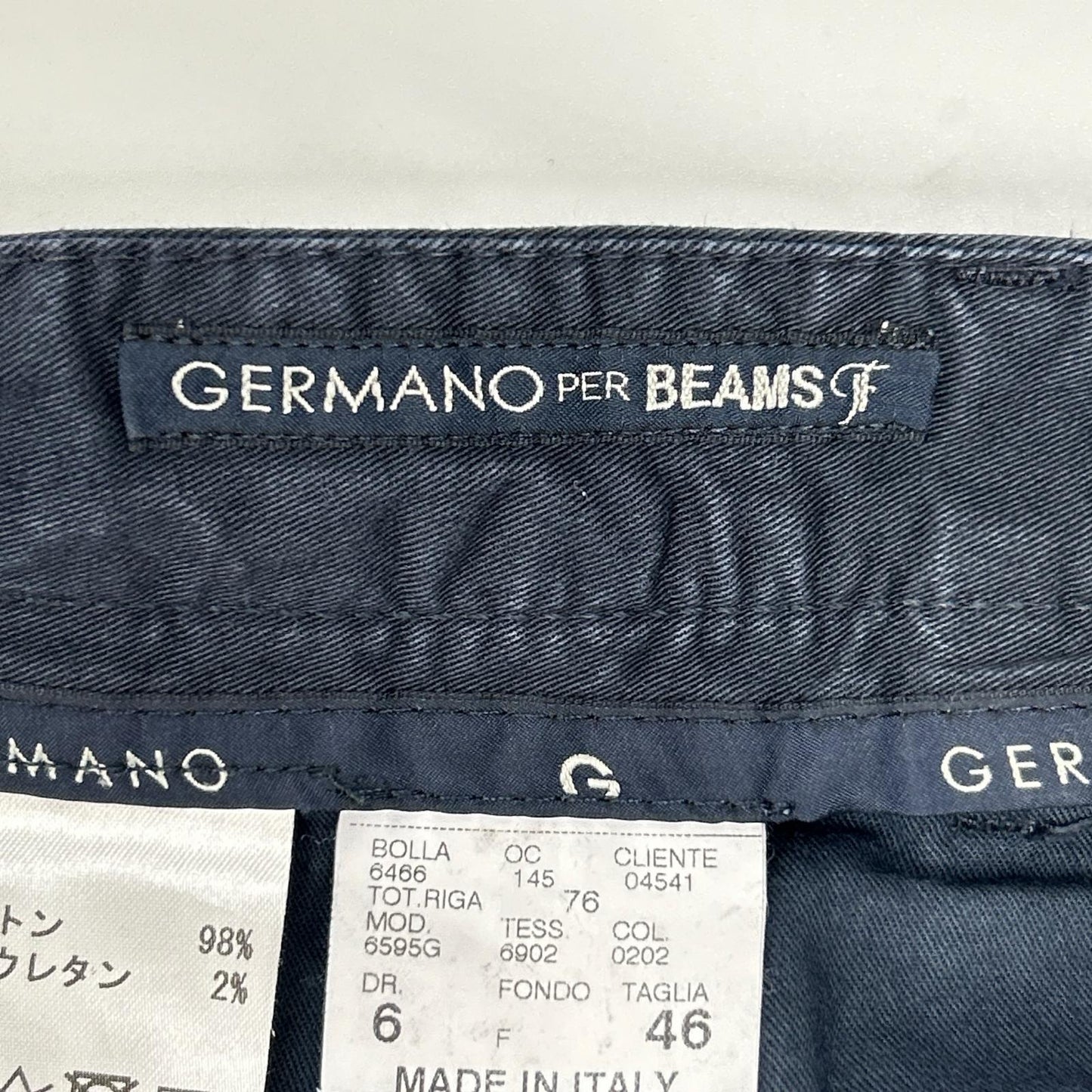 GERMANO Navy BEAMS F Cotton Gabardine 1-Pleat Shorts Size 46