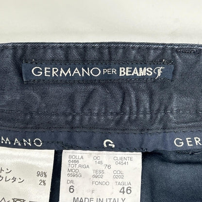 GERMANO Navy BEAMS F Cotton Gabardine 1-Pleat Shorts Size 46