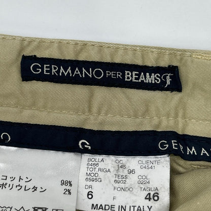 GERMANO Beige BEAMS F Cotton 1-Pleat Shorts Size 46