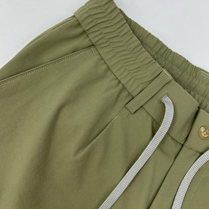 TRATTO Green Polyester Stretch One-Tuck Wide Pants Size 82