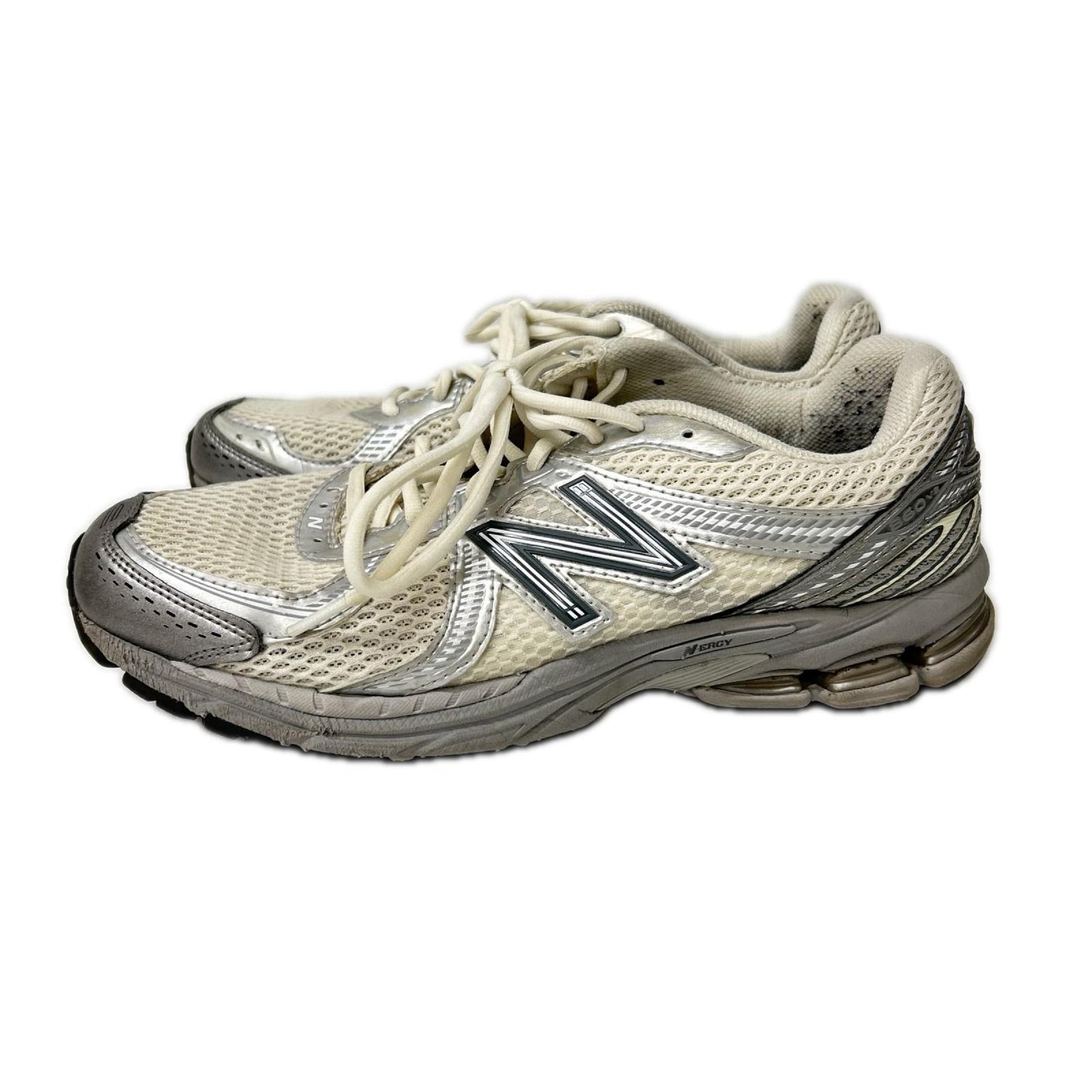 NEW BALANCE ML860GO2 White Silver Mesh Sneakers Size 26.5cm