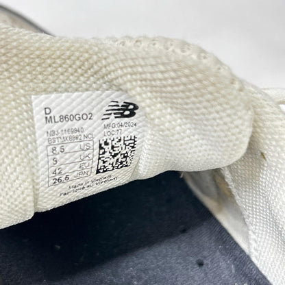 NEW BALANCE ML860GO2 White Silver Mesh Sneakers Size 26.5cm