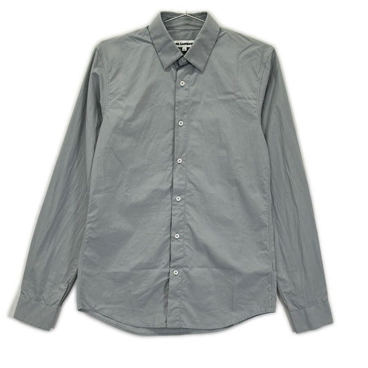 JILSANDER Gray Cotton Long Sleeve Semi-Wide Shirt Size 37
