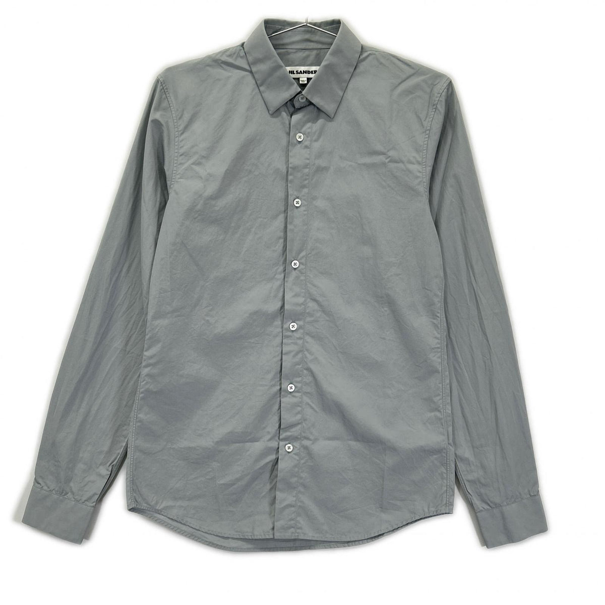 JILSANDER Gray Cotton Long Sleeve Semi-Wide Shirt Size 37