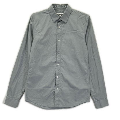 JILSANDER Gray Cotton Long Sleeve Semi-Wide Shirt Size 37