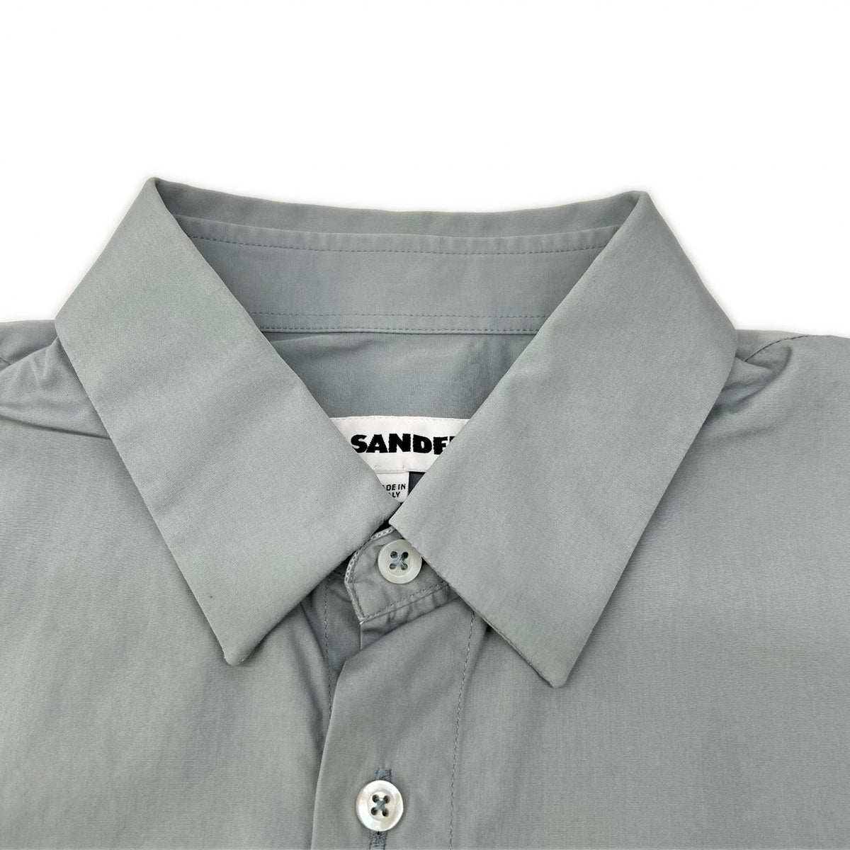 JILSANDER Gray Cotton Long Sleeve Semi-Wide Shirt Size 37