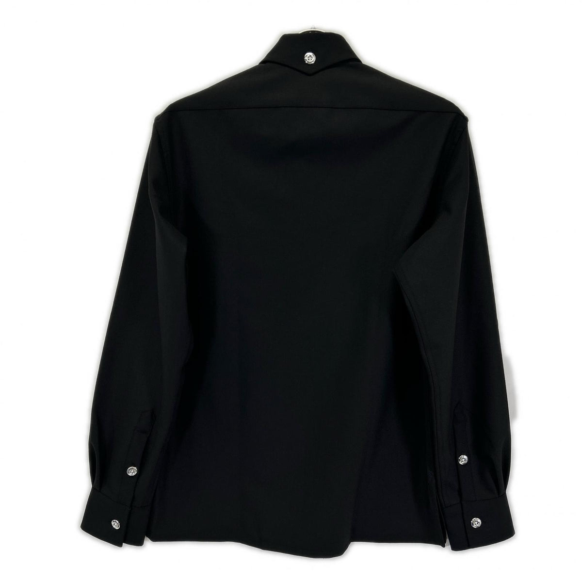Bagutta Black Wool Blend Metal Pocket Shirt Size 37/14/1/2