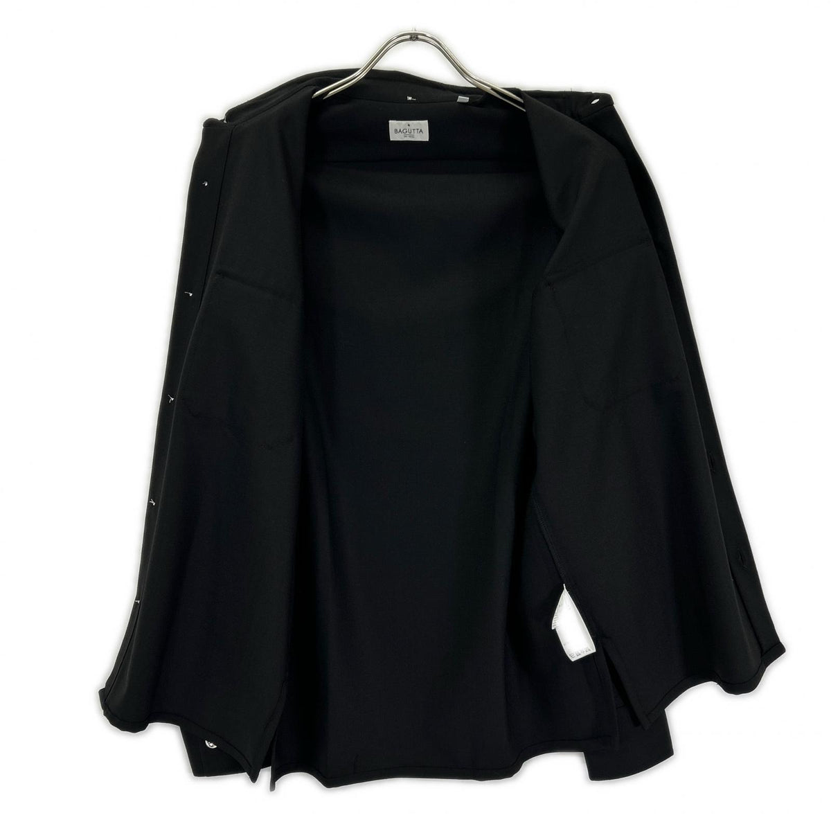 Bagutta Black Wool Blend Metal Pocket Shirt Size 37/14/1/2