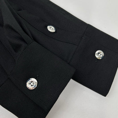 Bagutta Black Wool Blend Metal Pocket Shirt Size 37/14/1/2