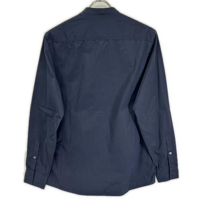 JILSANDER Navy Cotton Band Collar Shirt Size 37/14/1/2