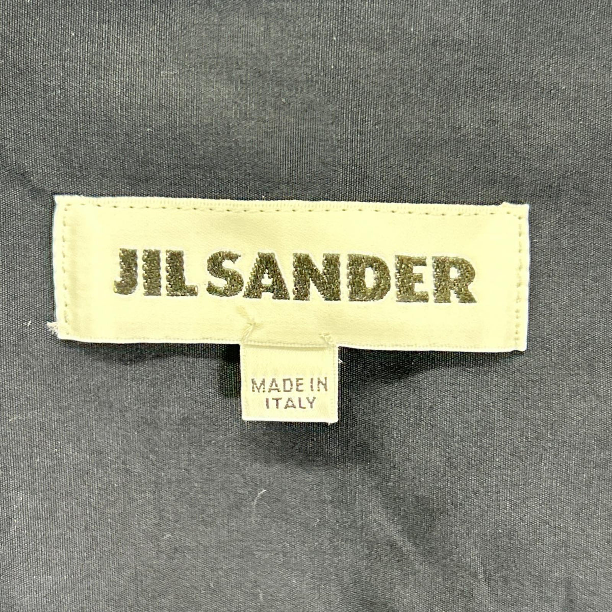 JILSANDER Navy Cotton Band Collar Shirt Size 37/14/1/2