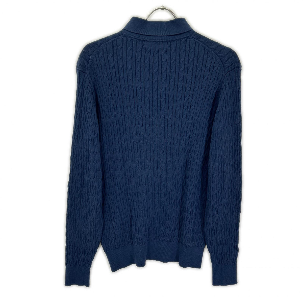 TOMORROWLAND PILGRIM Blue Cotton Silk Cable Knit Polo Size S