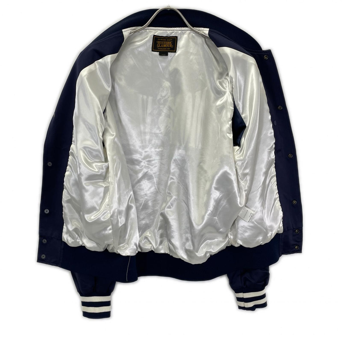 HYSTERIC GLAMOUR Navy Nylon Satin MODERNICA" Jacket Size S
