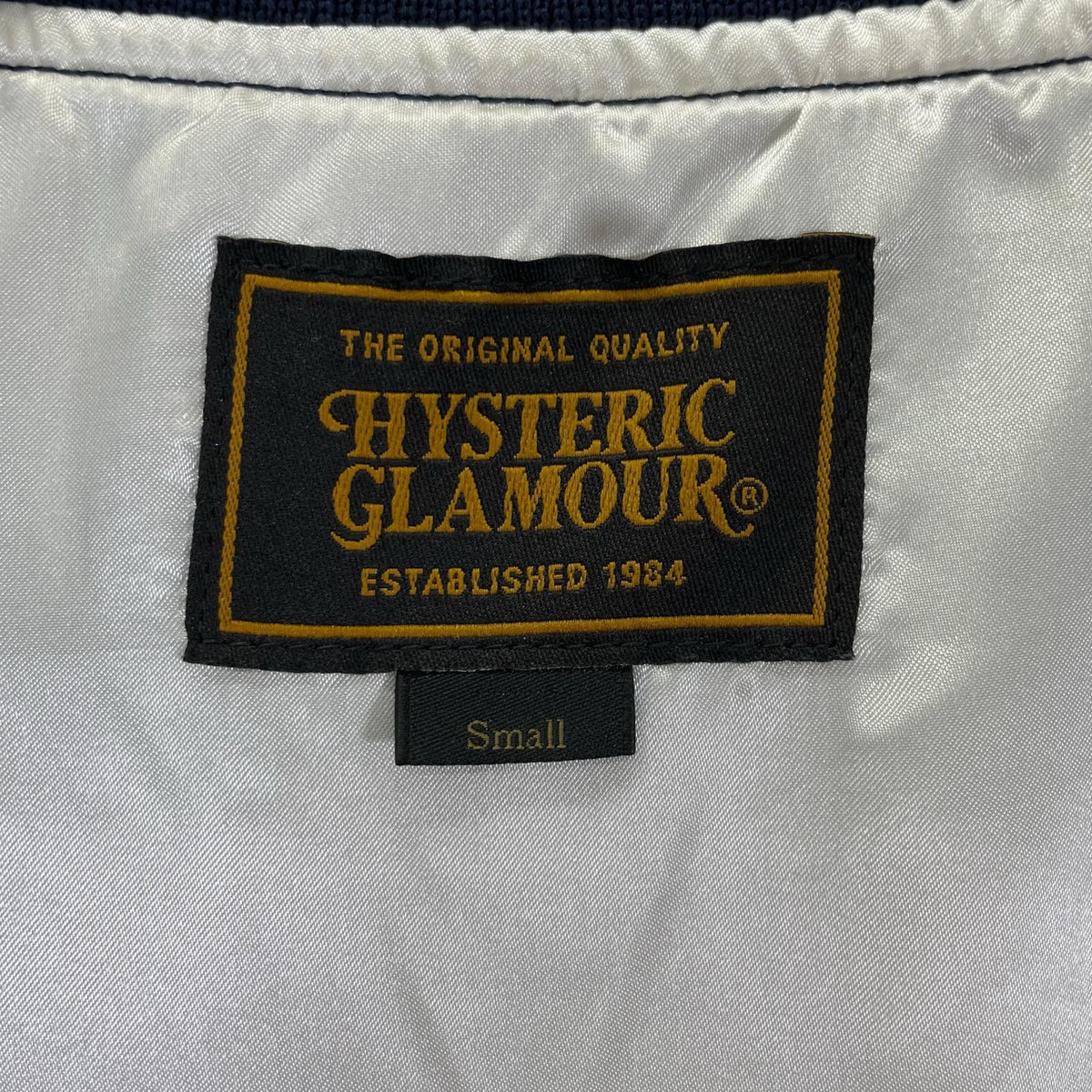 HYSTERIC GLAMOUR Navy Nylon Satin MODERNICA" Jacket Size S