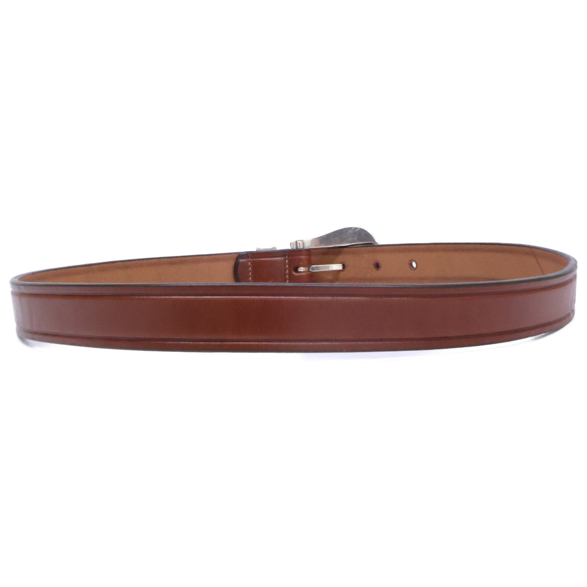 TORY LEATHER 2916 3-Piece Silver Buckle Leather Belt Size 32