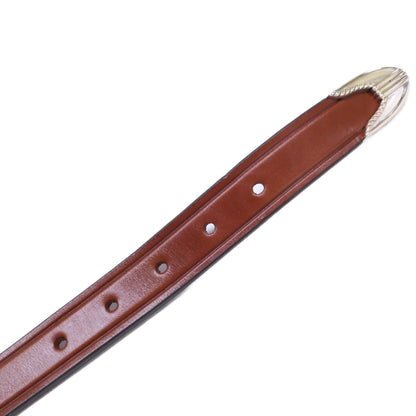 TORY LEATHER 2916 3-Piece Silver Buckle Leather Belt Size 32