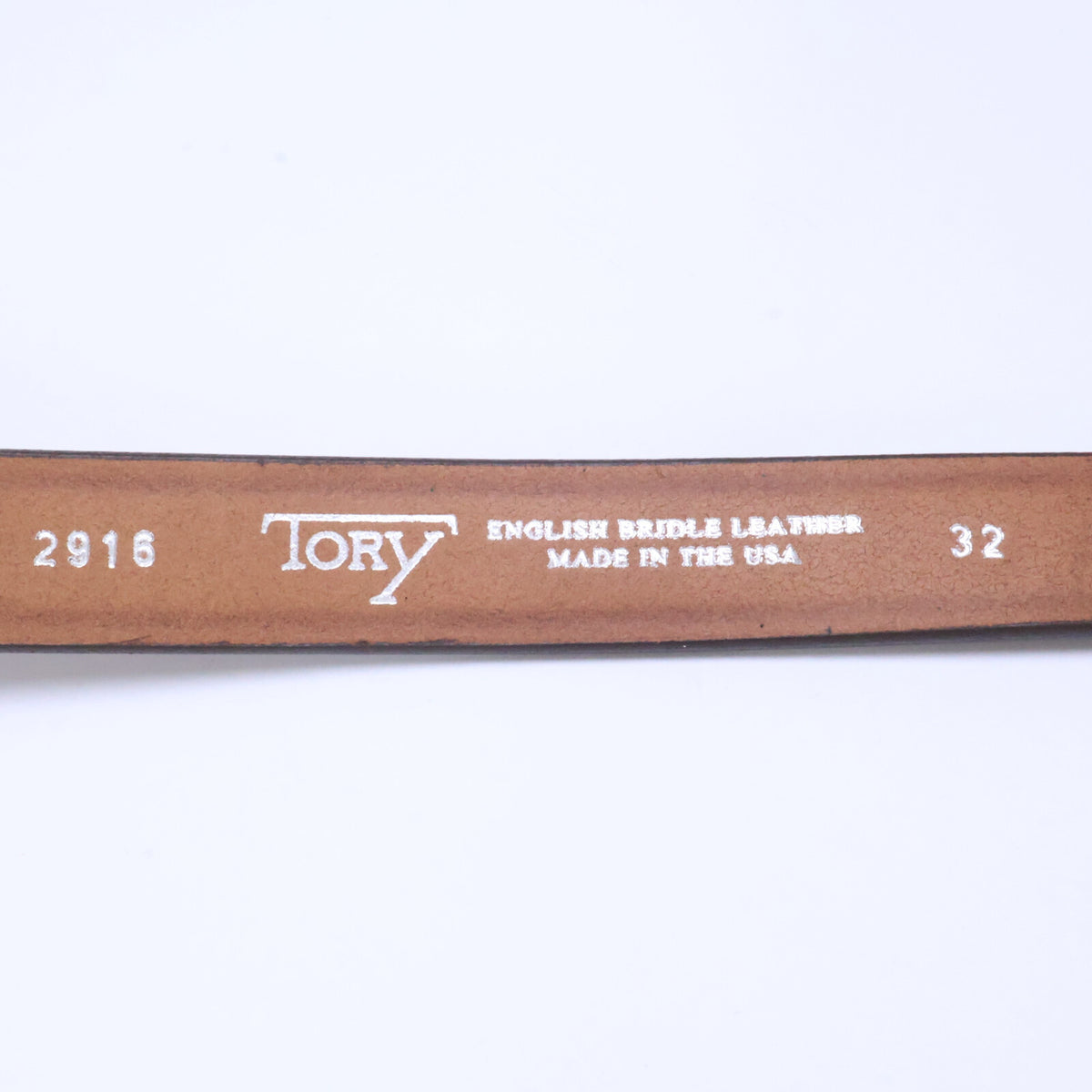 TORY LEATHER 2916 3-Piece Silver Buckle Leather Belt Size 32