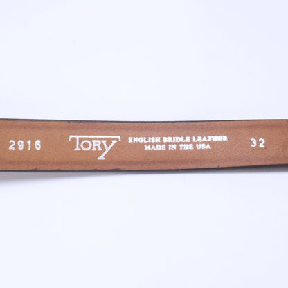 TORY LEATHER 2916 3-Piece Silver Buckle Leather Belt Size 32