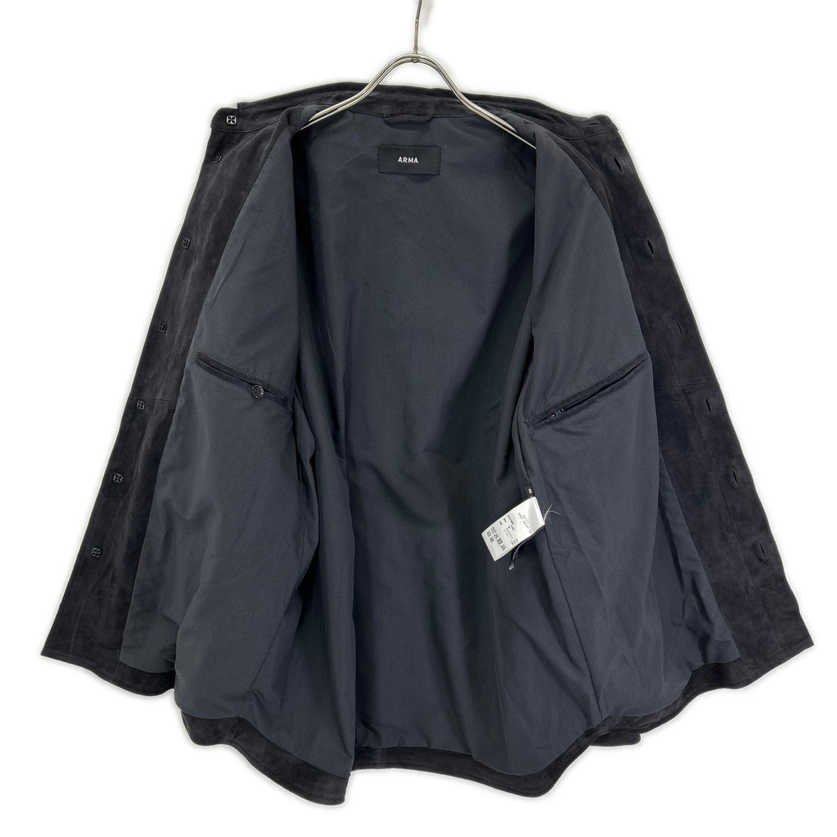 ARMA Goat Suede Rayon RAFFI Tailored Jacket Black Size 48
