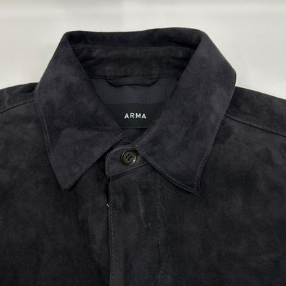 ARMA Goat Suede Rayon RAFFI Tailored Jacket Black Size 48