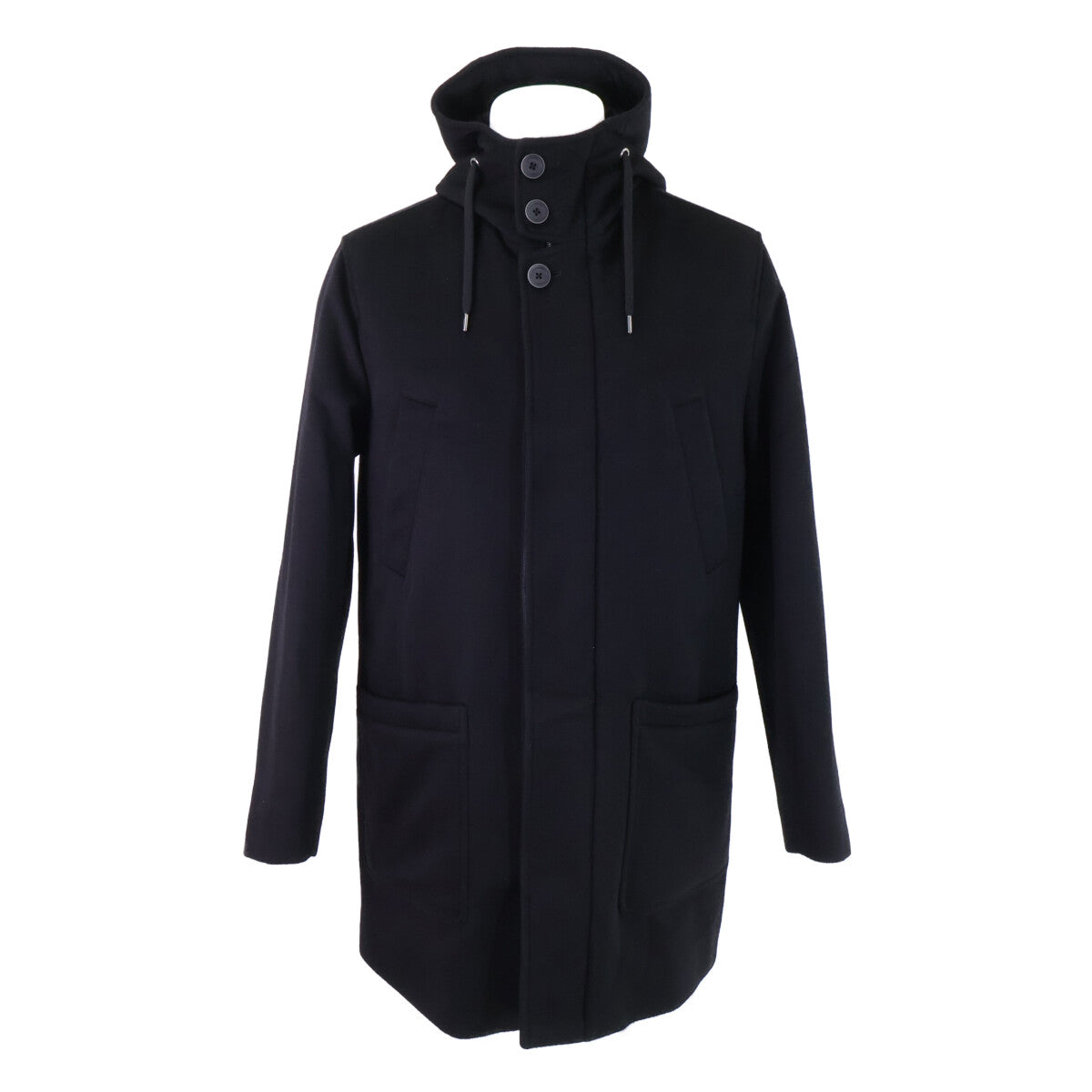 HERNO PA000107U Cashmere Padded Coat Black Size 48