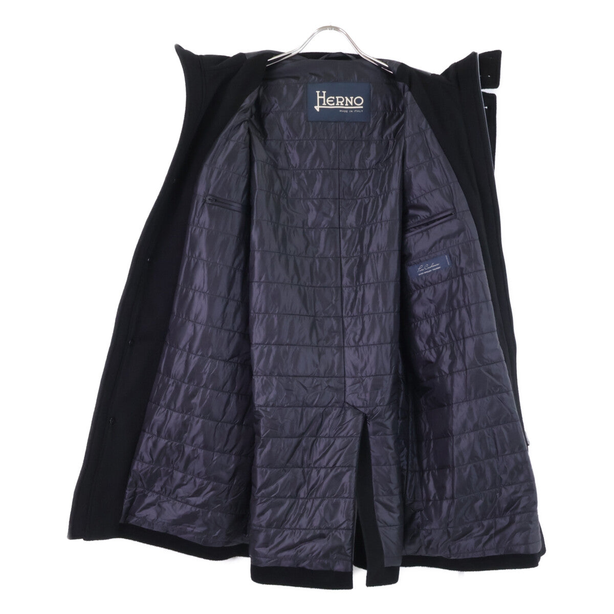 HERNO PA000107U Cashmere Padded Coat Black Size 48