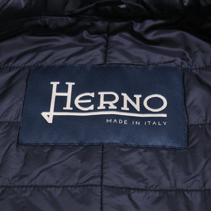 HERNO PA000107U Cashmere Padded Coat Black Size 48