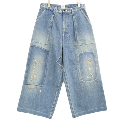 KAPITAL 14oz Denim Fatigue Baggy Jeans Blue Size 3