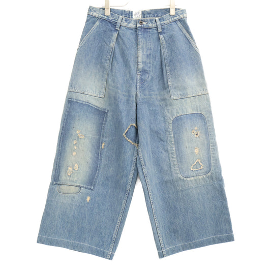 KAPITAL 14oz Denim Fatigue Baggy Jeans Blue Size 3