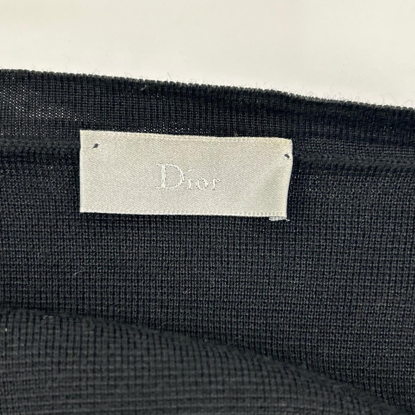 Dior HOMME Black Wool Silk DC Logo Button Cardigan Size XS