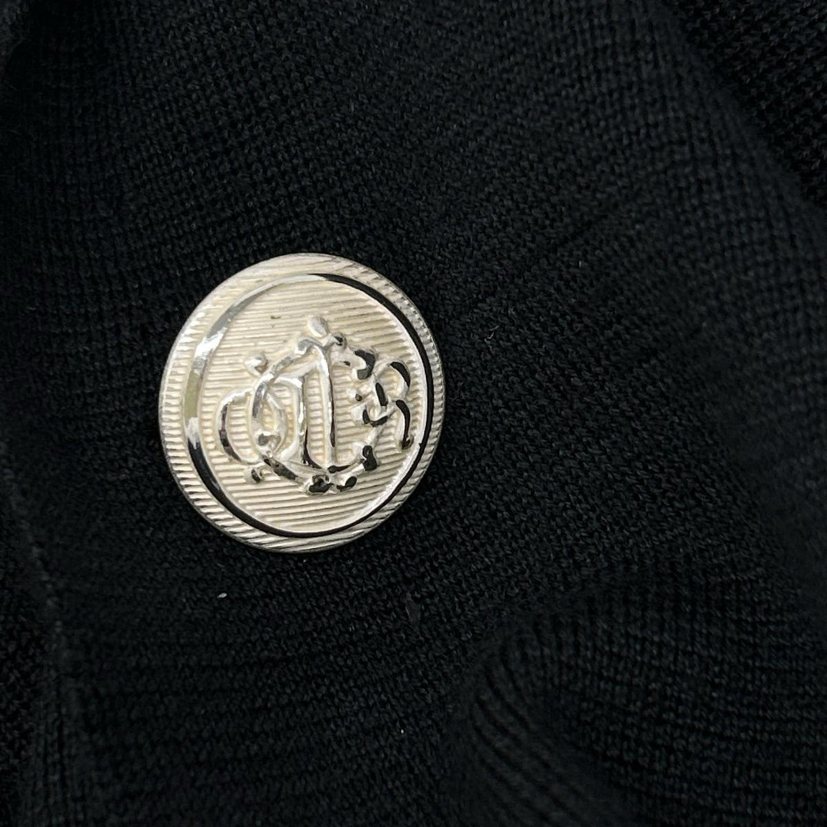 Dior HOMME Black Wool Silk DC Logo Button Cardigan Size XS