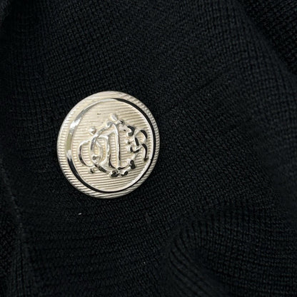 Dior HOMME Black Wool Silk DC Logo Button Cardigan Size XS