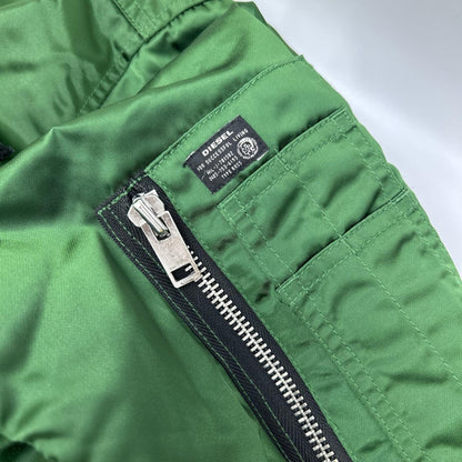 DIESEL E8F203 Green MA-1 Nylon Bomber Jacket Size M