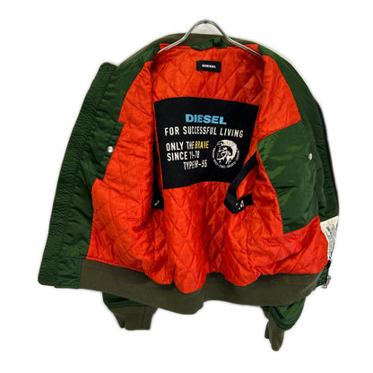 DIESEL E8F203 Green MA-1 Nylon Bomber Jacket Size M