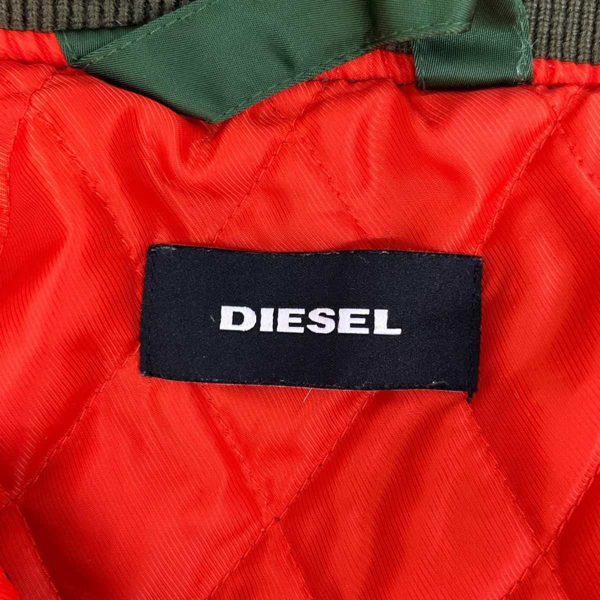 DIESEL E8F203 Green MA-1 Nylon Bomber Jacket Size M