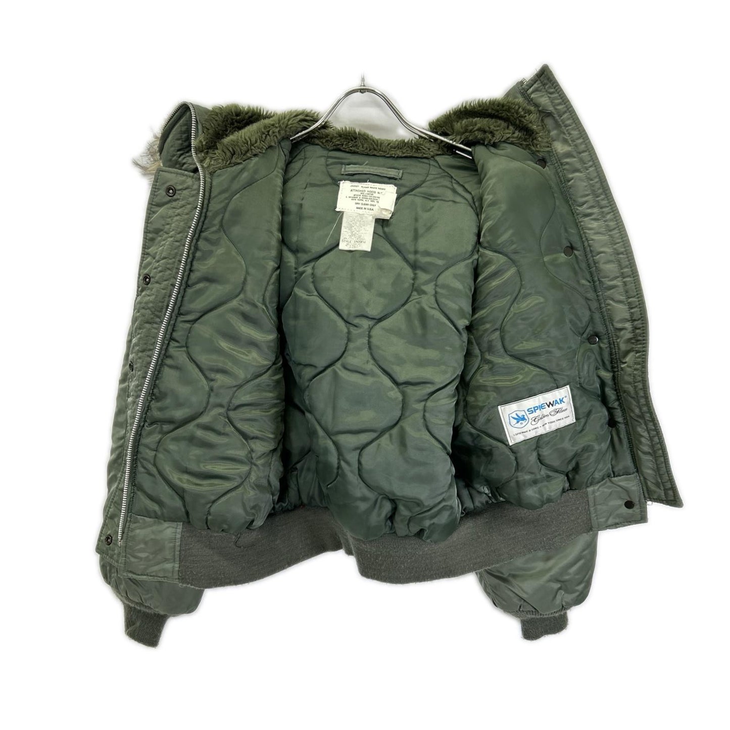 SPIEWAK 90s Khaki N-2B Attached Hood Flight Jacket Size S