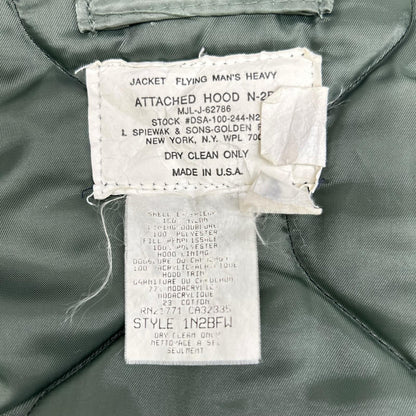 SPIEWAK 90s Khaki N-2B Attached Hood Flight Jacket Size S