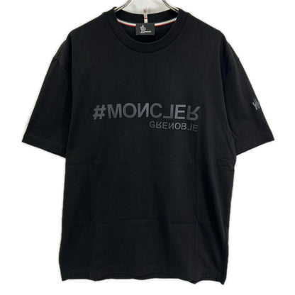 MONCLER 22 Black Rubber Logo T-Shirt Size XL